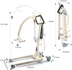 WHLICKS Electric Patient Lift with Full Body Sling – 400LBS Heavy Duty Transfer Chair for Elderly, Full-Range Open Base Slides Under Bed/Chair, Fast Folding Homecare Lift with Braked Casters