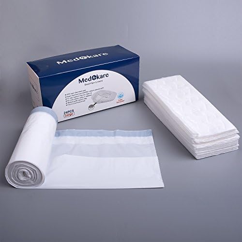 Medokare Disposable Bedpan Liners Bags – Bed Pan Liners with Super Absorbent Pad, Medical Grade Disposable Potty Liners, Bedpan Cover Bags, Hospital Sanitary Bags for Bedpans for Women Men or Adults