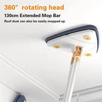 360 Rotatable & Adjustable Mop with 4 Reusable Pads, Wet & Dry Cleaning with Extendable Long Handle, Automatic Wringing Microfiber Spin Mop for Walls & Ceilings (Blue)