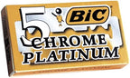 50 BIC Double Edge Razor Blades Chrome Platinum
