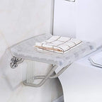 HanDuo Plastic Shower Chair Foldable Wall Mounted - Folding Bathroom Stools and Seats - Bath Bench for Bathing/Showering, Elderly, Disabled