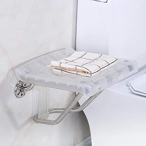 HanDuo Plastic Shower Chair Foldable Wall Mounted - Folding Bathroom Stools and Seats - Bath Bench for Bathing/Showering, Elderly, Disabled