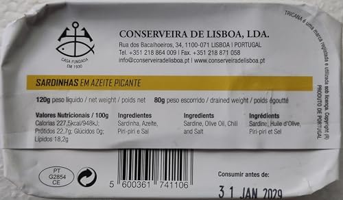 Tricana - Portuguese Sardines in Spicy Oilve Oil - 4.23oz / 120gr (Pack of 5 cans)