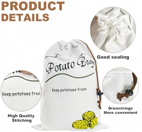 Potato & Onion Sprout-Free Vegetable Storage Bags - White