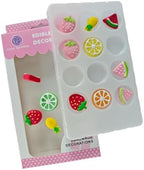 Edible Mixed 12pcs Fruit Sugar cake decorations, cupcake toppers, perfect Icing Cookies decro for Valentine's Day Birthday Halloween Thanksgiving Christmas party Team Dinner