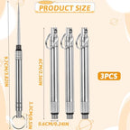 3 Pcs Portable Mini Titanium Toothpicks Holder, Stainless Steel Metal Toothpicks Reusable Toothpick Pocket Toothpick with Keychain for Picnic Camping Traveling Home Outdoor (Silver)