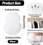 Armpit Sweat Pads, 40 Pcs Anti Sweat Underarm Pad Disposable Underboob Sweats Pads Comfortable Arm Pit Sweats Guards Sweatss Block for Sweating Women Mens Bras Outdoor Work Meeting (White)