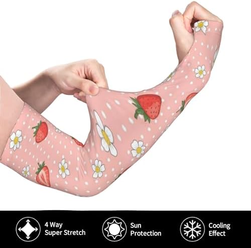 Thumb Hole Ice Silk Cooling Sleeves, UV Protection Non Slip Arm Cover for Cycling Hiking Travel