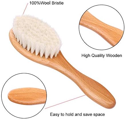 Barber Fade Brush, Beard Brush, Styling Cleaning Brush, Neck Duster Brush with Wooden Handle for Men Beard Styling Cutting Supplies (Short)
