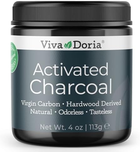 Viva Doria Activated Charcoal Powder, Hardwood Derived, Food Grade, 4 Oz
