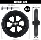 2 Pcs Walker Wheels Replacement 8 Inch Solid Wheelchair Front Wheels, Anti-Slip Rollator Replacement Wheels for Wheelchairs, Rollators, Walkers