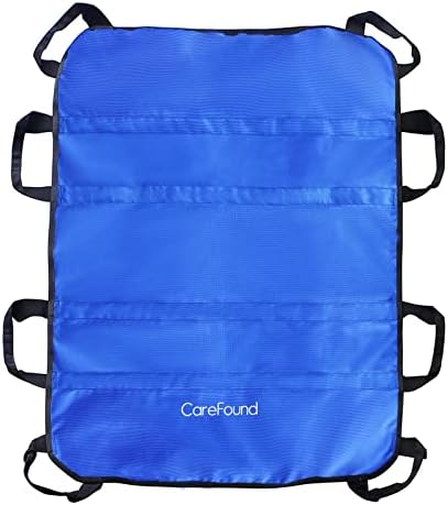 Patient Transfer Sheet with 8 Handles, 43" x 36" Repositioning & Turning Pad for Bedridden Patients – Heavy-Duty 1680D Nylon, Double-Stitched Lift Sheet for Elderly, Disabled, Home & Hospital Care