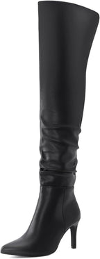 Shoe'N Tale Thigh High Boots for Women Over The Knee Stiletto Heel Pointed Toe Long Sexy Boots