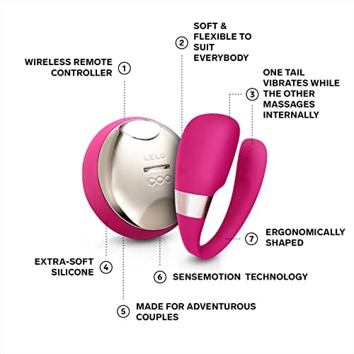 LELO TIANI 3, Couples Vibrator, Remote Controled Sex Toy for Adults, Couple Sex Toy Wireless and Hands-Free Vibrator Satisfaction Adult Sex Toys for Women and Men, Cerise