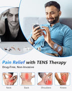 TENS Unit Muscle Stimulator for Pain Relief Therapy–Dual Channel 24 Modes TENS Machine&EMS Muscle Stimulator,Upgraded Large Screen Portable Muscle Stimulator for Back,Shoulder,& Neck Pain with 10 Pads