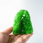 200-700g Selected Raw Geode Quartz Cluster Home Feng Shui Ornaments Energy Stone Healing Tools Meditation Feng Shui Decoration,Stone Display Piece, Mineral Specimen (Green, 200-300g)