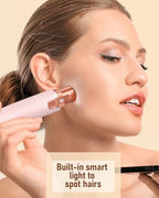Eyebrow Trimmer Facial Hair Removal for Women: 2 in 1 Rechargeable Facial Hair Remover & Eyebrow Razor, Electric Painless Face Shaver for Women with LED Light for Eye brow, Lips & Face