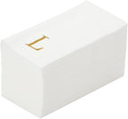 Luxenap 15.8 X 7.9 Inch Linen-Feel Guest Towels, 50 Lettered Hand Towels - Gold Letter 'L', Sans Serif Font, White Paper Dinner Napkins, airlaid, For Restrooms And Tables