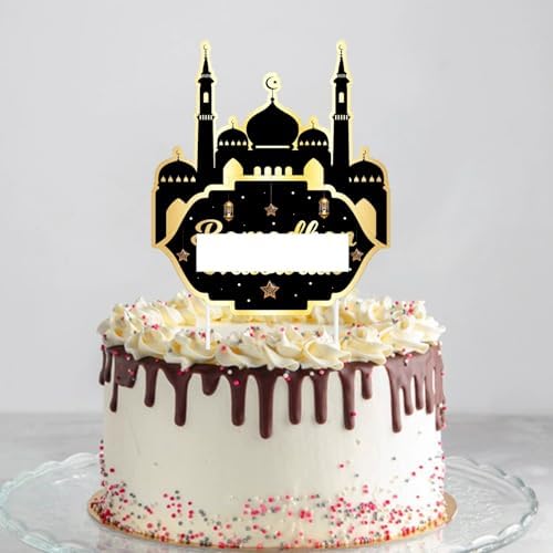 13PCS Eid Mubarak Cake Cupcake Topper Set Ramadan Kareem Cake Decorations Muslim Islam Cupcake Picks Hajj Mubarak Festival Party Supplies Signs Decor