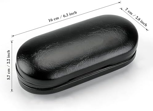 2 in 1 Contact Lens Case and Glasses Case, Double Sided Dual Use Design with Mirror, Tweezer and Contact Lens Solution Bottle, Portable Soak Storage Kit for Travel, Office (Black)