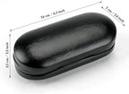 2 in 1 Contact Lens Case and Glasses Case, Double Sided Dual Use Design with Mirror, Tweezer and Contact Lens Solution Bottle, Portable Soak Storage Kit for Travel, Office (Black)