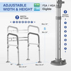 Loyoda Foldable Toilet Safety Rails for Seniors - Adjustable Toilet Safety Frame & Toilet Handles for Elderly & Disabled, Fits Most Toilets, 350lb Capacity, Gray