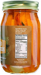 Green Jay Gourmet Spicy Pickled Carrot Sticks in a Jar - Fresh Hand Jarred Vegetables for Cooking & Pantry – Home Grown Pre-Prepared Pickled Carrot Sticks – Simple Natural Ingredients - 16 Ounce Jar