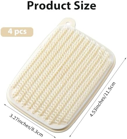 Vegetable Cleaning Brush 4 Pcs Potato Scrubber Brushes for Fruits and Vegetables, Soft Bristle Veggie Brush Silicone Reusable Cleaning Tools for Potatoes, Carrots, and Lotus Root