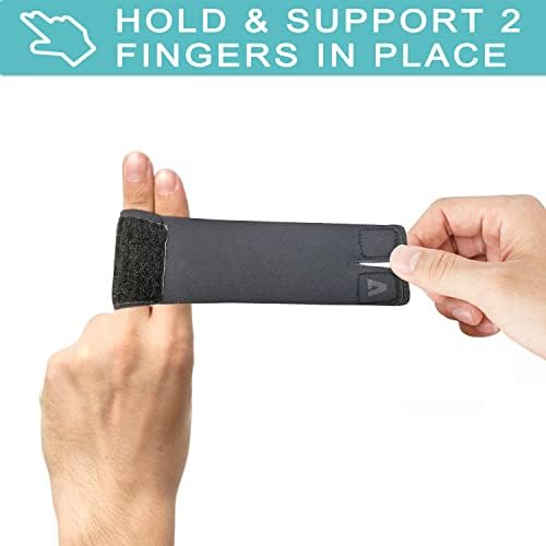 Finger Splint Wraps Reusable Finger Buddy Tape Adjustable Finger Brace Trigger Finger Splints Mallet Finger Support Compression Finger Sleeves for Arthritis Pain Relief, Sport Injury - M