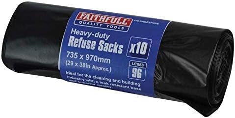 Heavy-Duty Black Refuse Sacks (Roll 10)