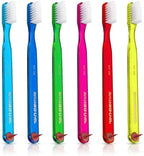 GUM Classic Soft Toothbrush, Compact Head, Includes Rubber Tip Dental Pick 1 Count (Pack of 6)