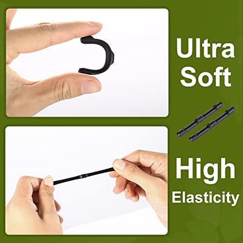Eyeglasses Temple Tips, 16 Pairs Silicone Eyeglasses Retainers Sleeve Retainer Anti-Slip Safety Eyewear Retainers Spectacle Stay For Eyeglasses, Sunglasses, Reading Glasses (Black Temple Tip)