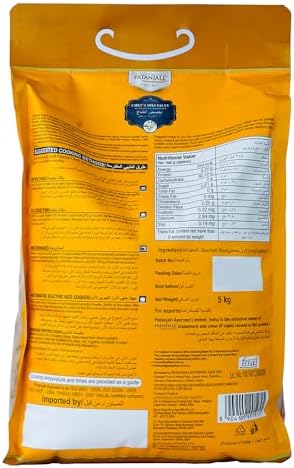 Patanjali Chef Specialty Golden Sella Basmati Rice 5 Kg / 11.02 lb