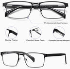 EYECEDAR 4-Pack Reading Glasses for Men Black Frame Adjustable Metal Spring Hinges Eyeglasses Readers for Men 2.5