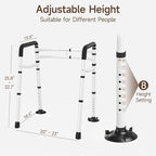 WAYES Toilet Safety Rails, Adjustable Detachable Toilet Frame for Elderly, Seniors, Handicap & Disabled, Foldable Handicap Toilet Handles Fit Most Toilets (300 LB)