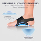 Fit Geno Arch Support Brace for Plantar Fasciitis, Heel & Foot Pain Relief – Adjustable Compression Wrap with Gel Cushion for Flat Feet & Fallen Arches, Non-Slip Support for Men & Women