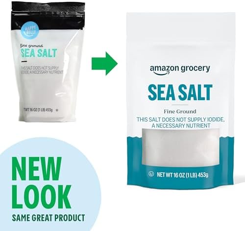 Amazon Grocery, Sea Salt, Fine Ground, 16 Oz