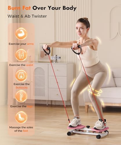Waist Twister Machine Exercise Fitness Tool, Ab Twister Board with the Smart LED Digital Monitor, 300lbS Capacity & 20dB Ultra-Quiet, Anti-Slip Home Gym Workout Equipment for Women Belly Fat