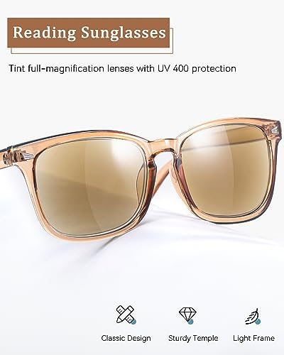 IGnaef Reading Sunglasses for Women Men, Full Lens readers Sunglasses UV400 Protection IF8082