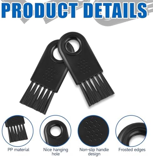 8 Pcs Shaver Cleaning Brush Set for Electric Hair Clippers - Razor Cleaner Nylon Hair Brush Set (Black)