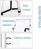 Seat Stool Shower Chair,Bathtub Seat Foldable Shower Chair, Portable Bath Seat with Durable Aluminum Legs, Adjustable with Backrest Bathroom