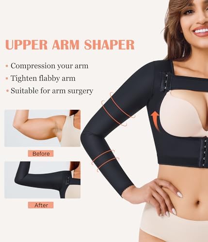 LANCS Women Upper Arm Shaper Post Surgical Compression Sleeves Slimmer Tops Posture Corrector Vest Shapewear