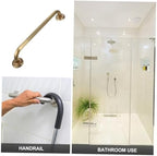 Elderly Shower Grab Bar Handle Antique Brass Non-Skid Safety Handrail for Bathtub and Shower Wall-Mounted Bathroom Support for Seniors Easy Installation
