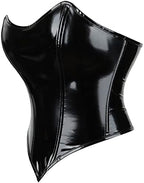 SHYMMUO Women Black Corset Tops Satin Summer Going Out Strapless Bustier Crop Top for Party,Gothic,Halloween Costumes