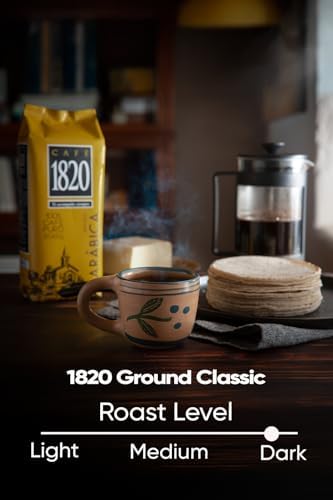 Café 1820 Classic, Premium Costa Rican Ground Coffee, 100% Arabica, Dark Roast, High Altitude Blend with Aroma & Fruity Notes, 18 oz