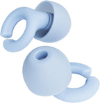 Hush Hoops Ear Plugs, Ultra-Soft Reusable Noise Reducing Earplugs with Horseshoe Shape for Comfort, 4 Tip Sizes for Customizable Fit, 17dB (NRR) Noise Reduction Rating, Blue, 1 Pair with Travel Case