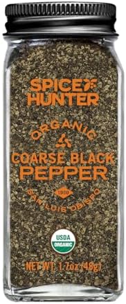 Spice Hunter Pepper, Black, Coarse, Ground, Organic, 1.7-Ounce Jar