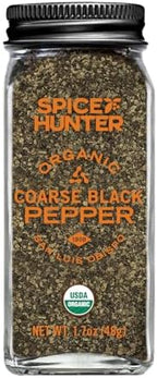 Spice Hunter Pepper, Black, Coarse, Ground, Organic, 1.7-Ounce Jar