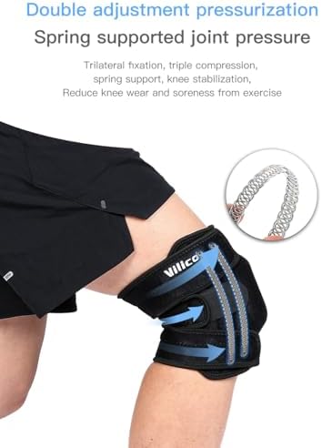 SUJAYU Knee Brace for Women Men with Side Stabilizers, Knee Braces for Knee Pain ACL MCL Arthritis Joint Pain Relief, Adjustable Compression Sleeve Patellar Tendon Support Strap, Pack of 1 (Gray)