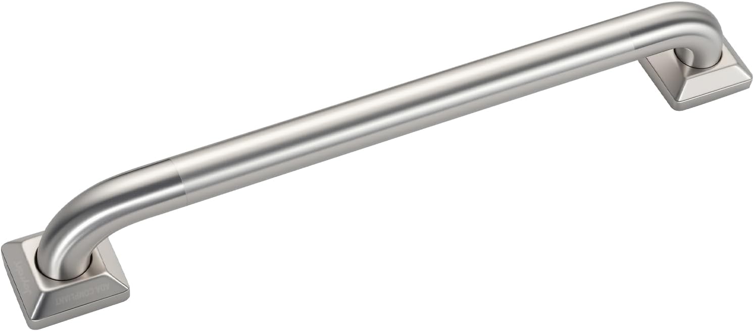 joyrain 500lb Capacity Stainless Steel Grab Bar - Heavy Duty Bathroom Safety Rail for Elderly, Anti-Slip Shower Handle, ADA Compliant (Peened, 12 inch)